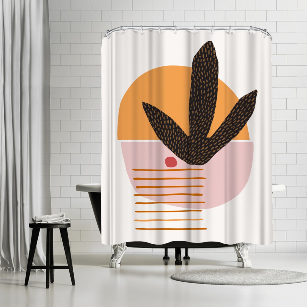 Cactus And Cherry by Modern Tropical Shower Curtain 71&#x22; x 74&#x22;